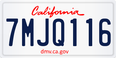 CA license plate 7MJQ116