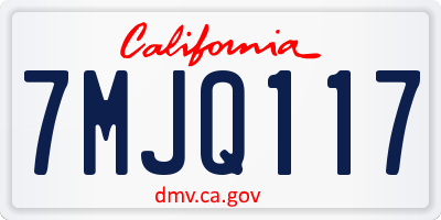 CA license plate 7MJQ117