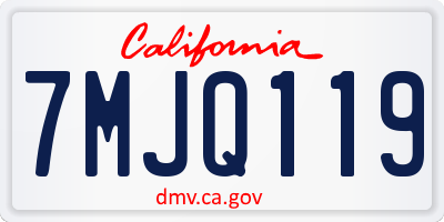 CA license plate 7MJQ119