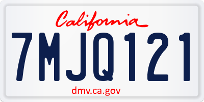 CA license plate 7MJQ121