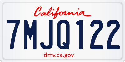 CA license plate 7MJQ122