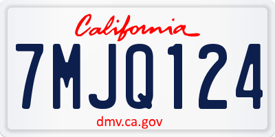 CA license plate 7MJQ124