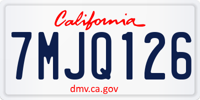 CA license plate 7MJQ126