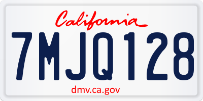 CA license plate 7MJQ128