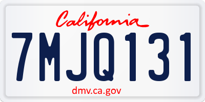 CA license plate 7MJQ131