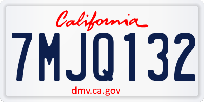 CA license plate 7MJQ132