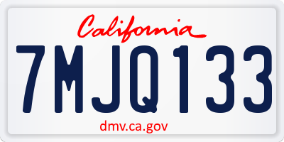 CA license plate 7MJQ133