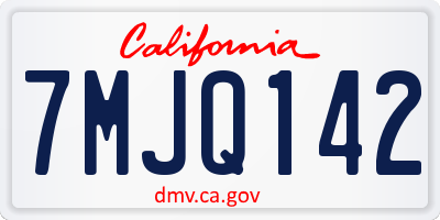CA license plate 7MJQ142