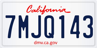 CA license plate 7MJQ143