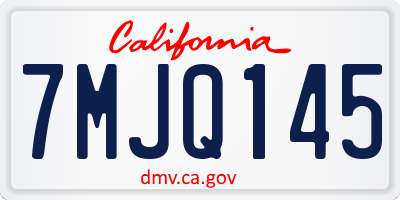 CA license plate 7MJQ145