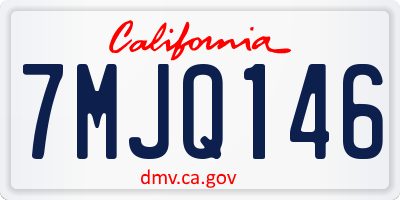 CA license plate 7MJQ146