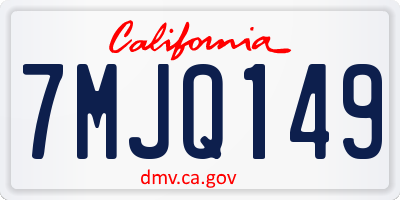 CA license plate 7MJQ149