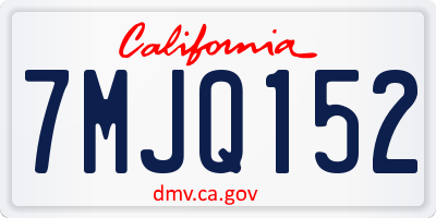 CA license plate 7MJQ152