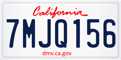 CA license plate 7MJQ156