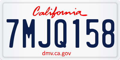 CA license plate 7MJQ158