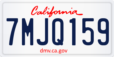 CA license plate 7MJQ159