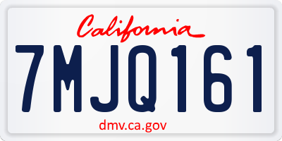 CA license plate 7MJQ161