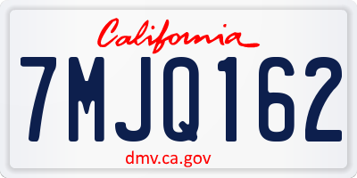 CA license plate 7MJQ162