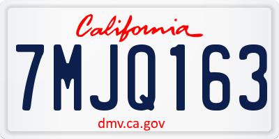 CA license plate 7MJQ163