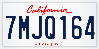 CA license plate 7MJQ164