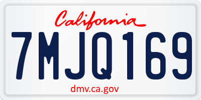CA license plate 7MJQ169
