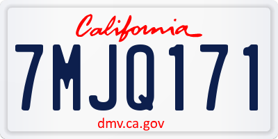 CA license plate 7MJQ171