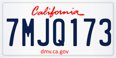 CA license plate 7MJQ173