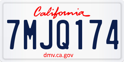 CA license plate 7MJQ174