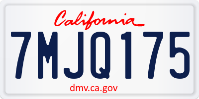 CA license plate 7MJQ175