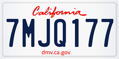 CA license plate 7MJQ177