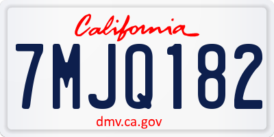 CA license plate 7MJQ182