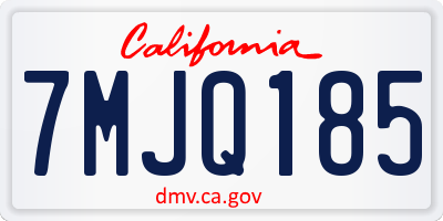 CA license plate 7MJQ185