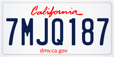 CA license plate 7MJQ187