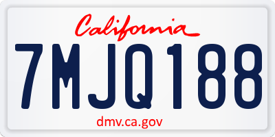 CA license plate 7MJQ188