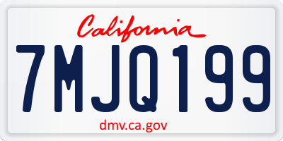 CA license plate 7MJQ199