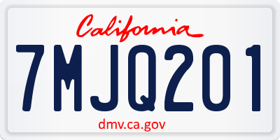 CA license plate 7MJQ201