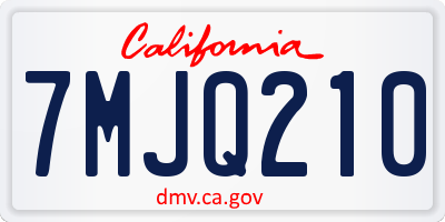CA license plate 7MJQ210