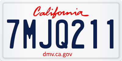 CA license plate 7MJQ211