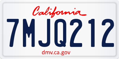 CA license plate 7MJQ212