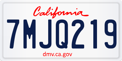 CA license plate 7MJQ219