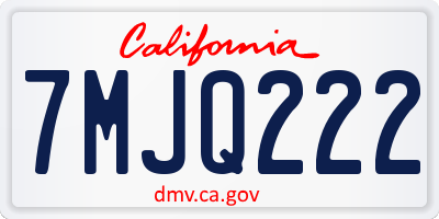 CA license plate 7MJQ222