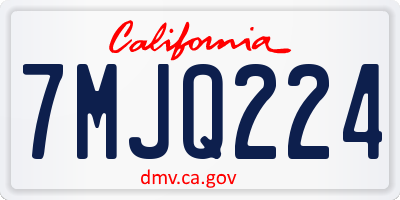 CA license plate 7MJQ224