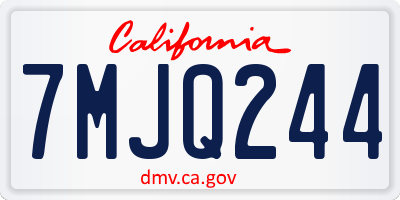 CA license plate 7MJQ244