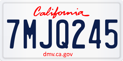 CA license plate 7MJQ245