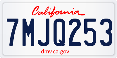 CA license plate 7MJQ253