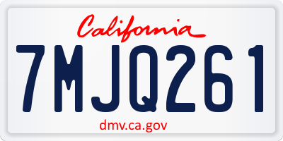 CA license plate 7MJQ261