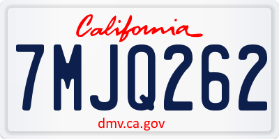 CA license plate 7MJQ262