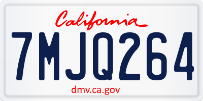 CA license plate 7MJQ264