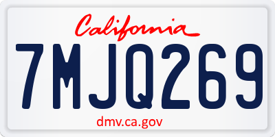 CA license plate 7MJQ269