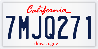 CA license plate 7MJQ271
